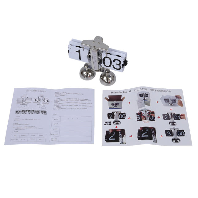 Vintage flipklok van metaal voor bureau