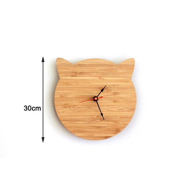 Houten kinderklok in vorm van kat