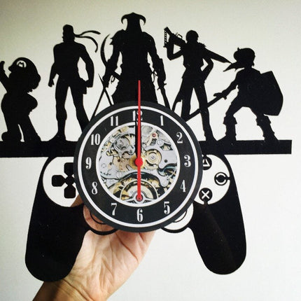 Gamer controller vinyl wandklok decoratie