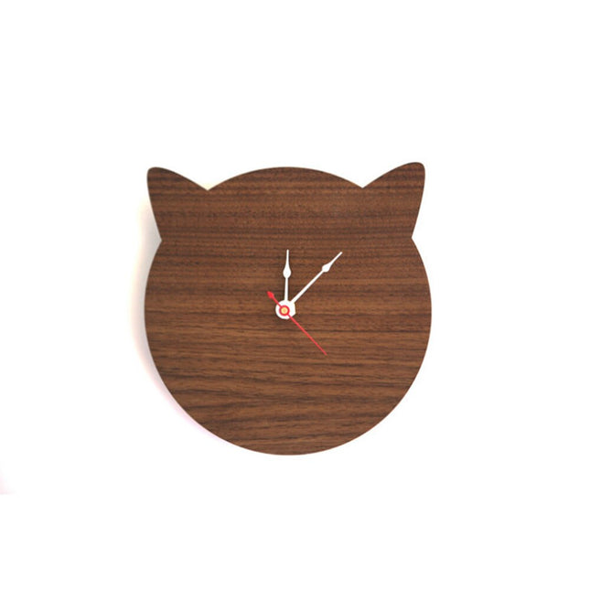 Houten kinderklok in vorm van kat