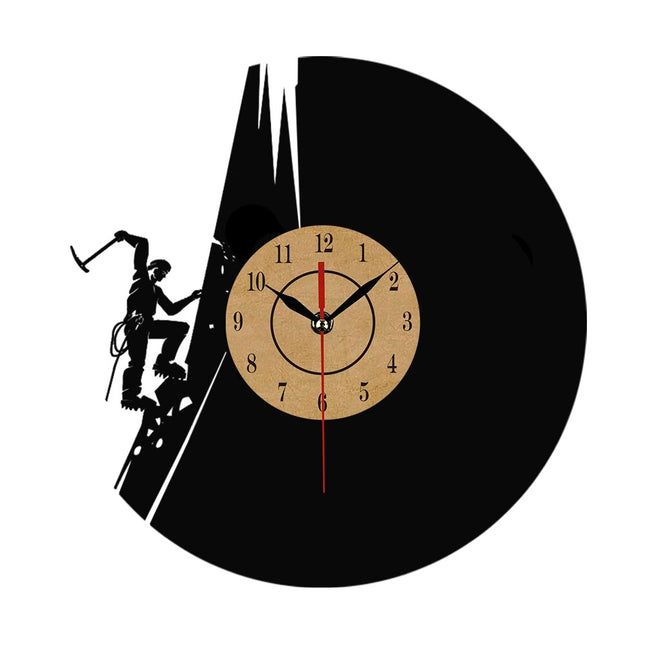 Vinyl wandklok met klimmen thema