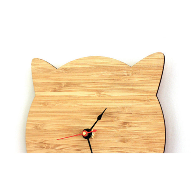 Houten kinderklok in vorm van kat