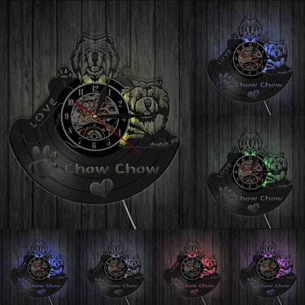 Leuke vinylplaat klok Chow Chow hond