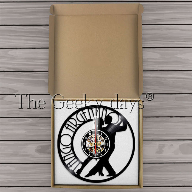 Vinyl klok met tango dansers