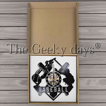 Baseball sport thema vinylplaat klok