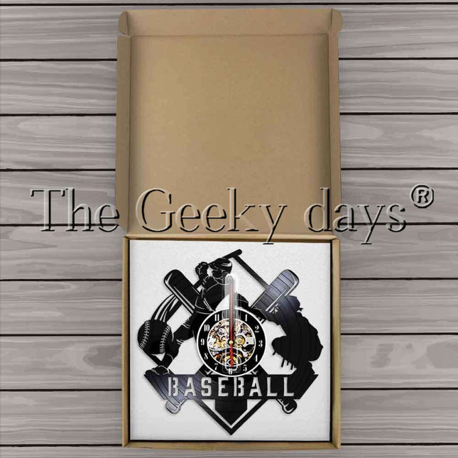 Baseball sport thema vinylplaat klok