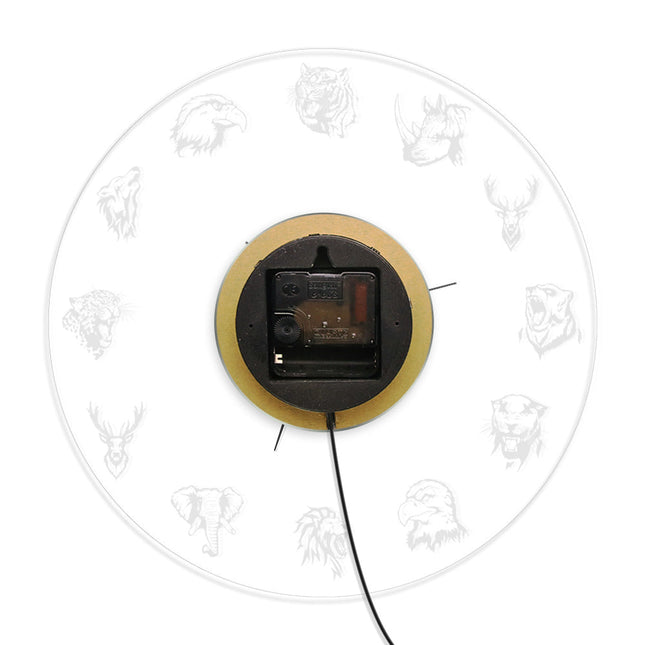 Wandklok met led verlichting en dieren