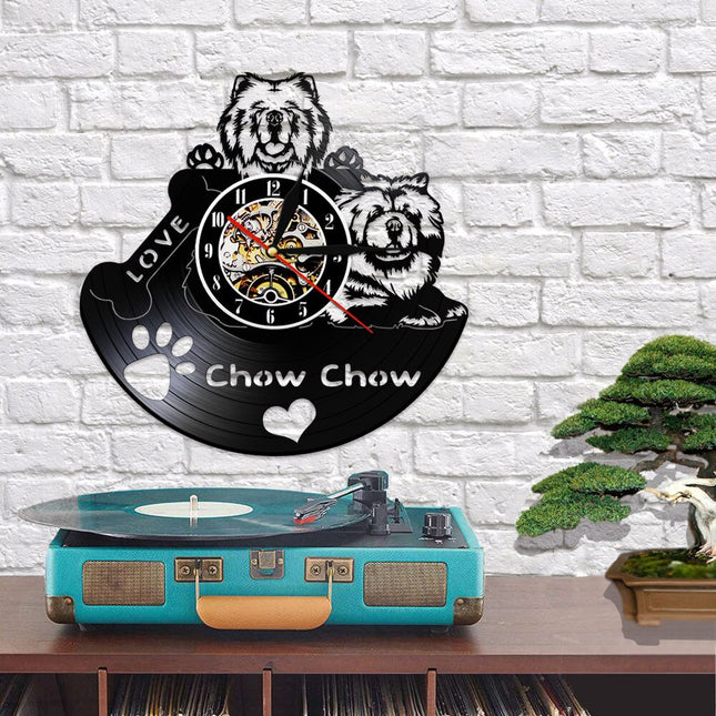 Leuke vinylplaat klok Chow Chow hond