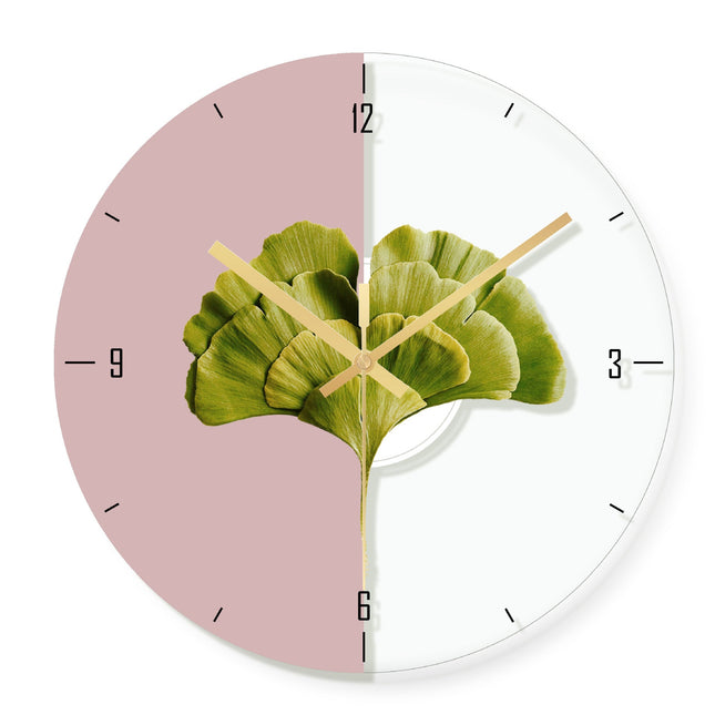 Moderne Wandklok met Gouden Palmblad
