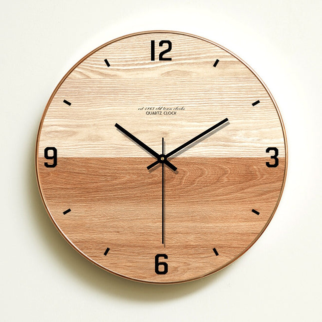Natuurlijke houten wandklok modern design