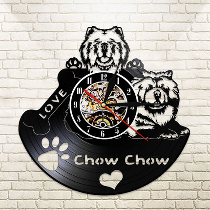Leuke vinylplaat klok Chow Chow hond
