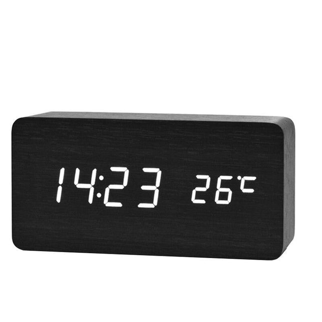 Klassieke Digitale Wekker met Houtlook