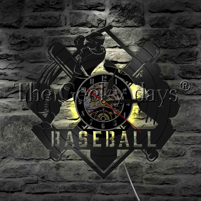 Baseball sport thema vinylplaat klok