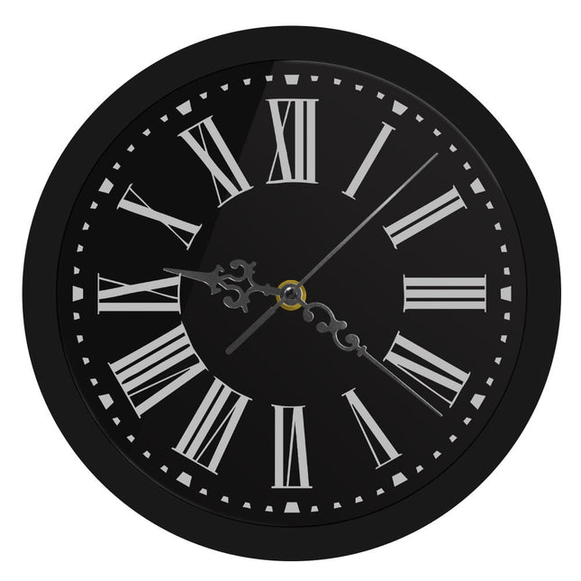 Zwarte led klok met Romeinse cijfers