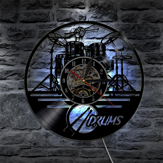 Drumstel vinylplaat klok voor drummer