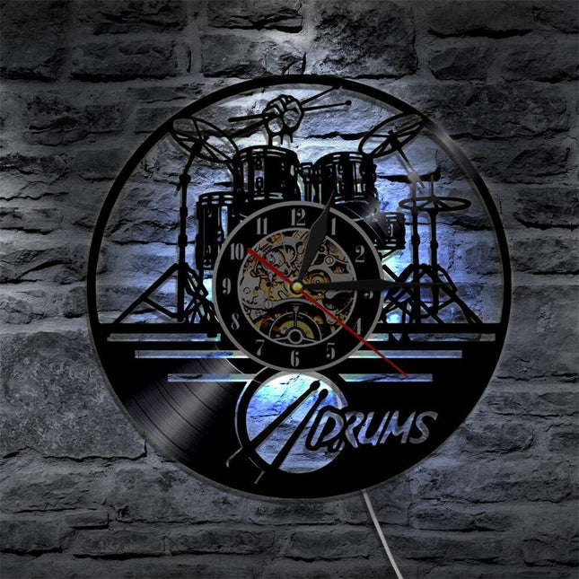 Drumstel vinylplaat klok voor drummer