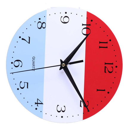 Ronde wandklok met vlag voor voetbalfan