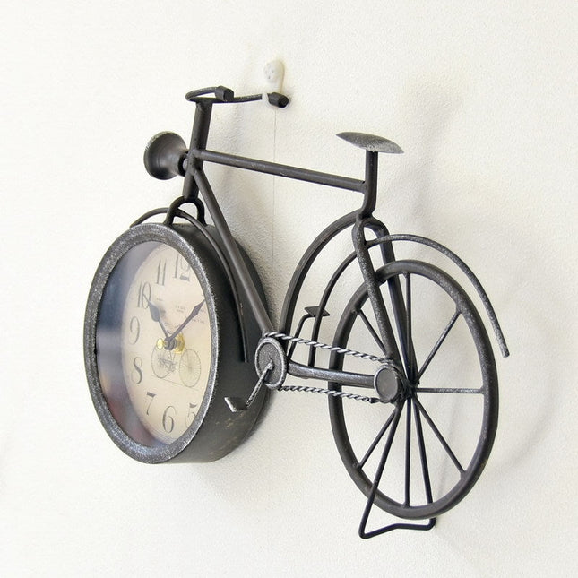 Vintage wandklok in vorm van fiets