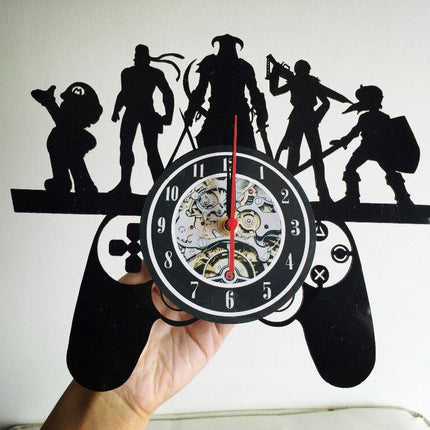 Gamer controller vinyl wandklok decoratie