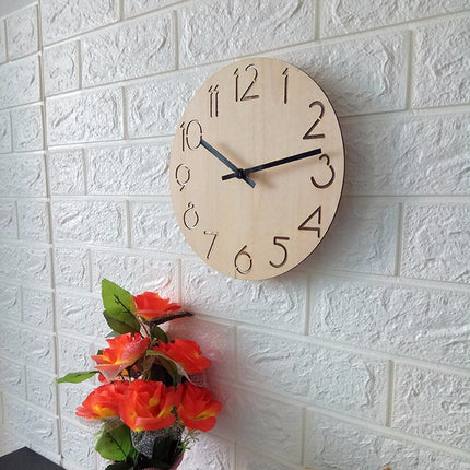 Minimalistische houten vintage wandklok