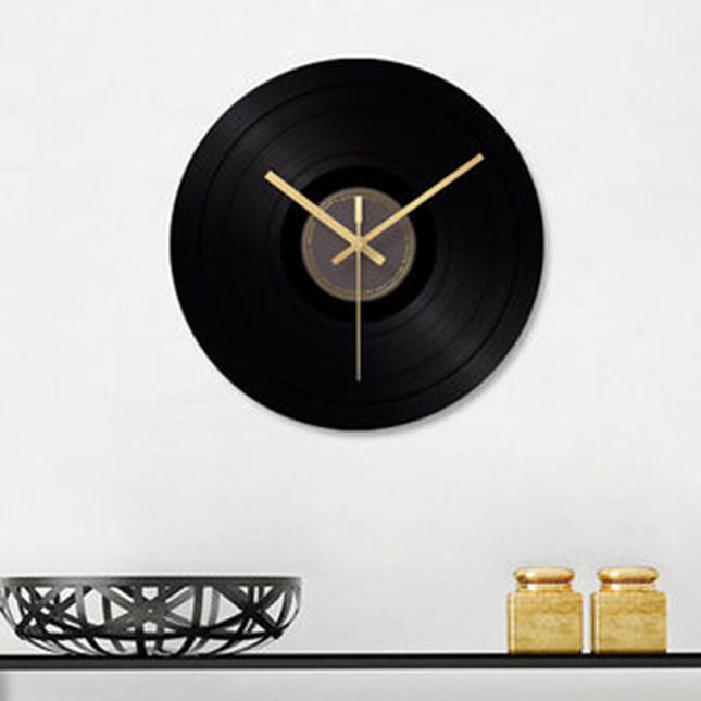Moderne minimalistische wandklok zwart glas