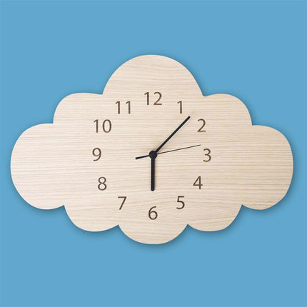 Houten kinderklok in de vorm van wolk