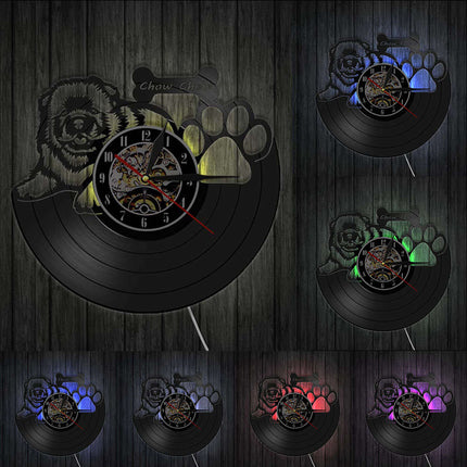 Leuke vinylplaat klok Chow Chow hond