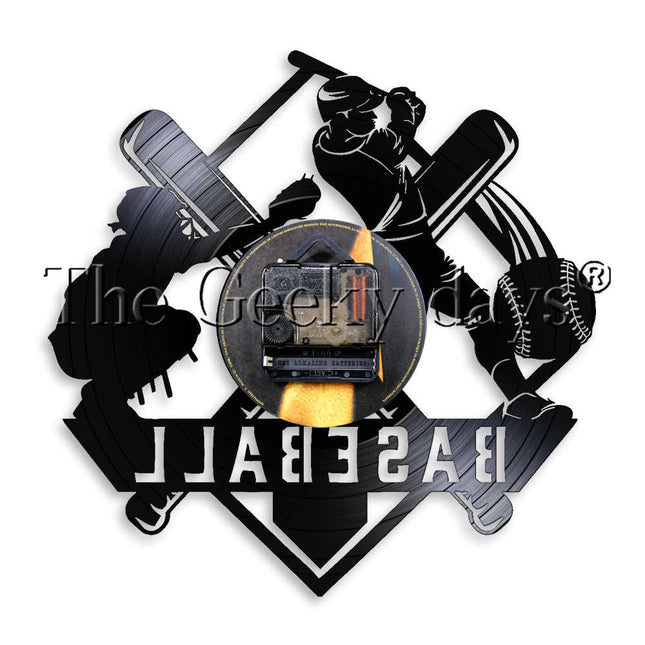 Baseball sport thema vinylplaat klok