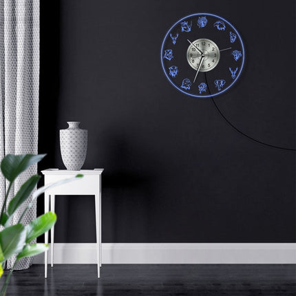 Wandklok met led verlichting en dieren