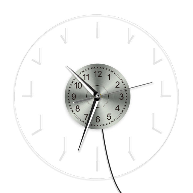 Minimalistische wandklok met led achtergrondverlichting