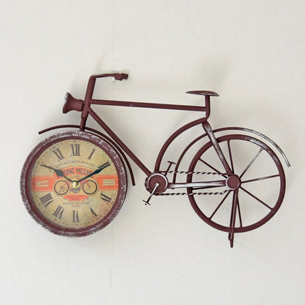 Vintage wandklok in vorm van fiets