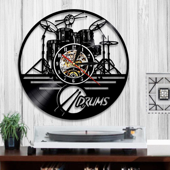 Drumstel vinylplaat klok voor drummer