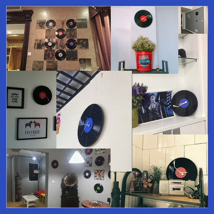 Retro platenspeler vinyl wandklok