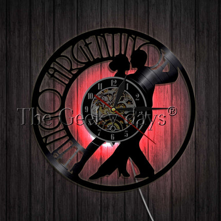 Vinyl klok met tango dansers