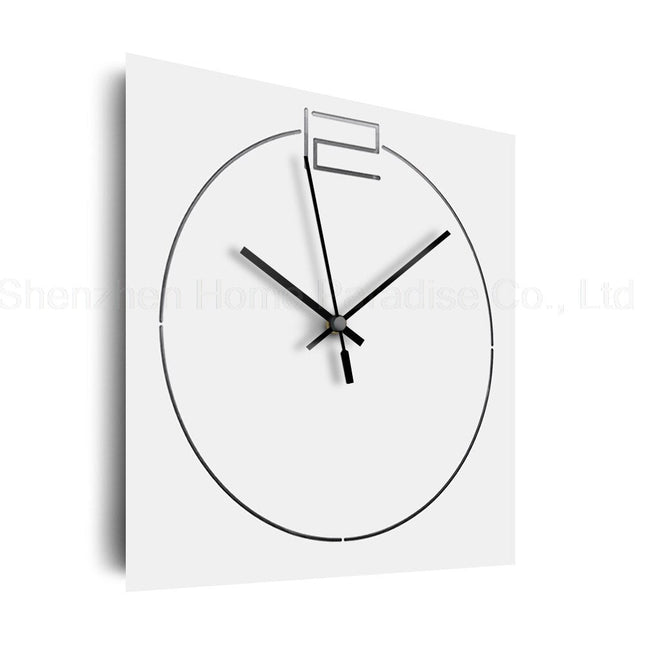 Wit vierkant minimalistisch design wandklok