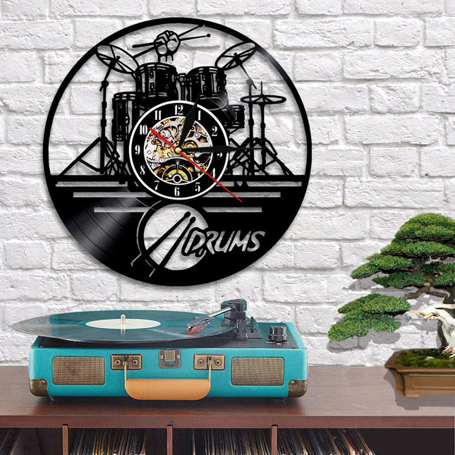 Drumstel vinylplaat klok voor drummer