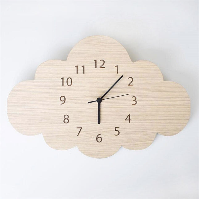 Houten kinderklok in de vorm van wolk