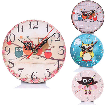 Leuke kinderklok met uil op tractor