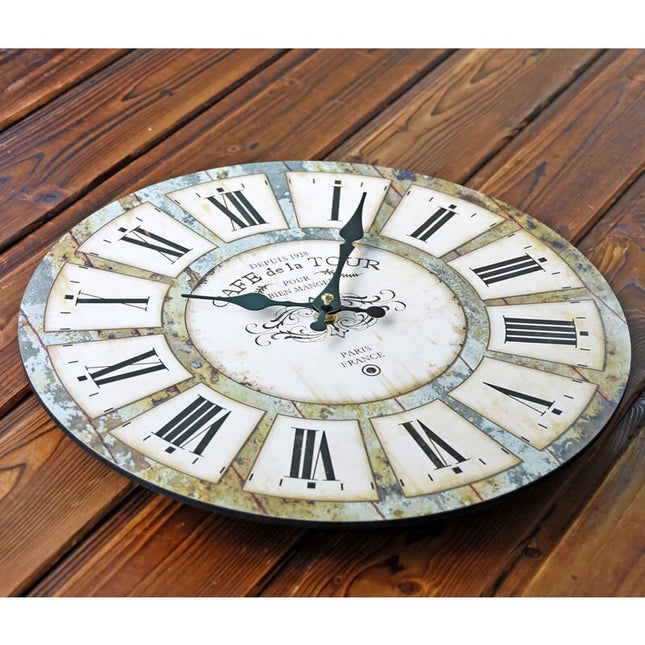 Klassieke vintage wandklok Romeinse cijfers