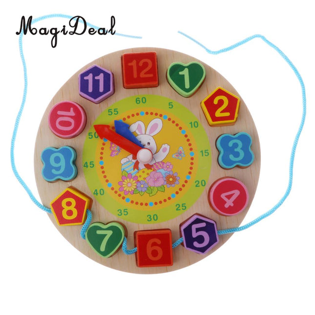 Houten puzzelklok om te leren klokkijken