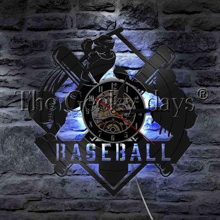 Baseball sport thema vinylplaat klok