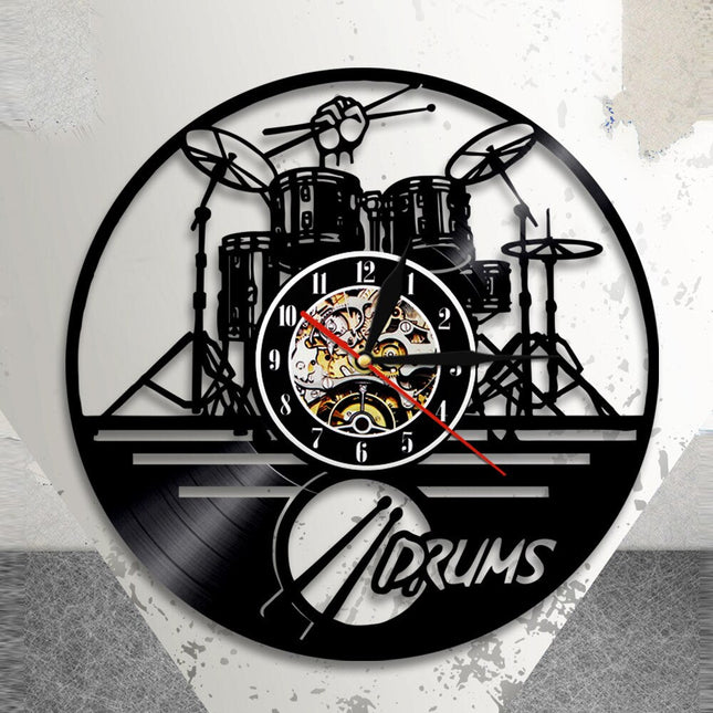 Drumstel vinylplaat klok voor drummer