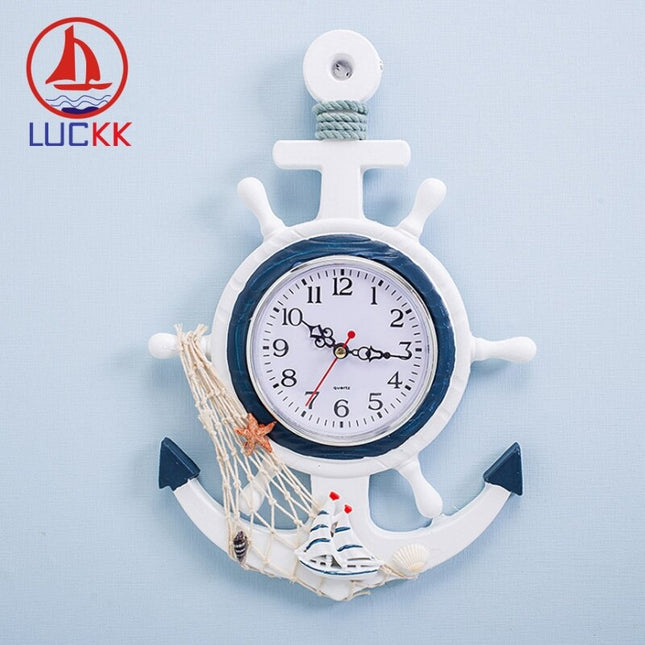 Maritieme wandklok in de vorm van anker