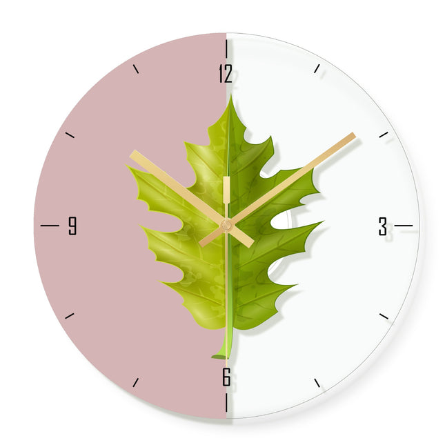 Moderne Wandklok met Gouden Palmblad