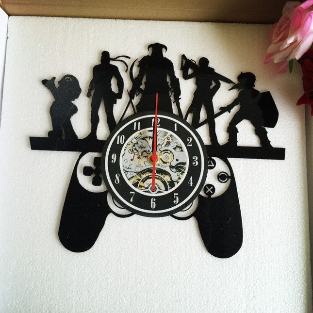 Gamer controller vinyl wandklok decoratie