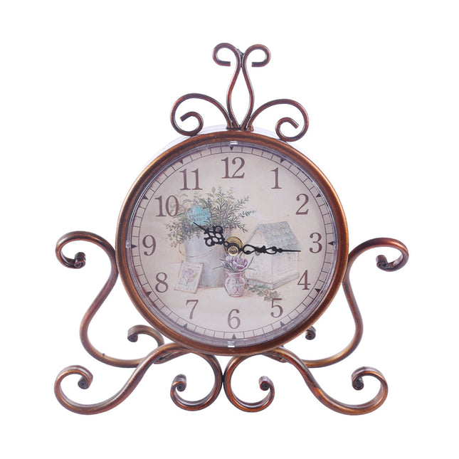 Vintage tafelklok met octopus standaard