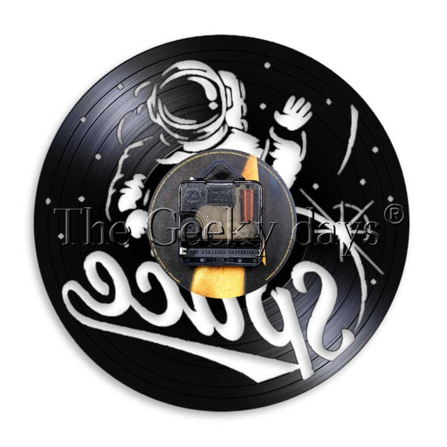 Astronaut vinyl wandklok ruimte thema
