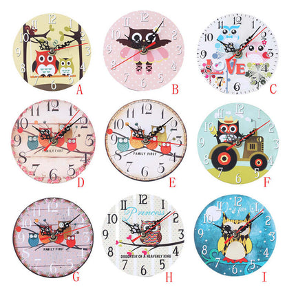 Leuke kinderklok met uil op tractor