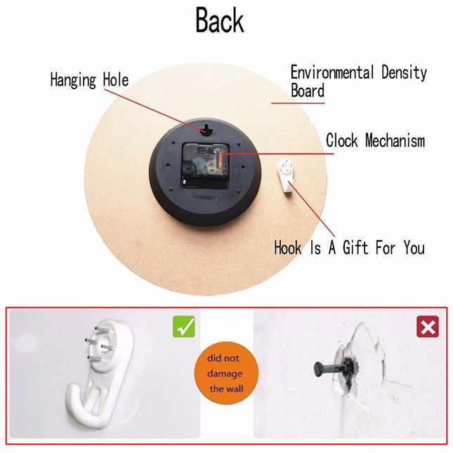 Wandklok met vintage roze rozen design