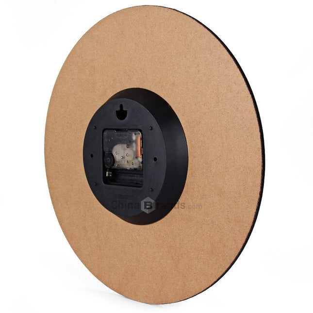 Ronde vintage klok met verweerd hout